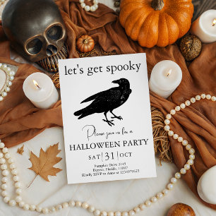 Invitación de Cuervo Negro Vintage Espeluznante