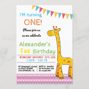 INVITACIÓN DE CUIDADO Y COLORIDO ANIMAL DEL CUMPLE