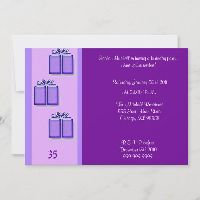 Invitación de cumpleaños (Anverso)