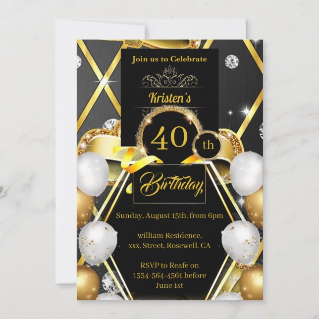 Invitación de cumpleaños (Anverso)