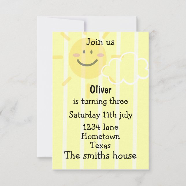 Invitación de cumpleaños (Anverso)