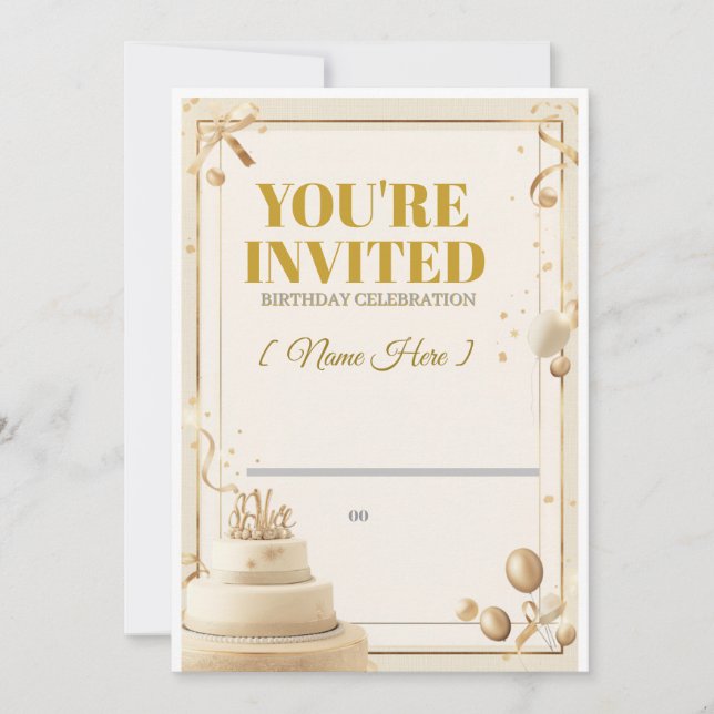invitación de cumpleaños, (Anverso)