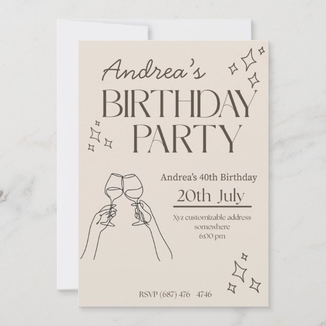 Invitación de cumpleaños (Anverso)