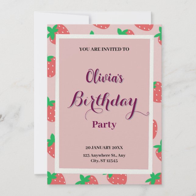 Invitación de cumpleaños (Anverso)
