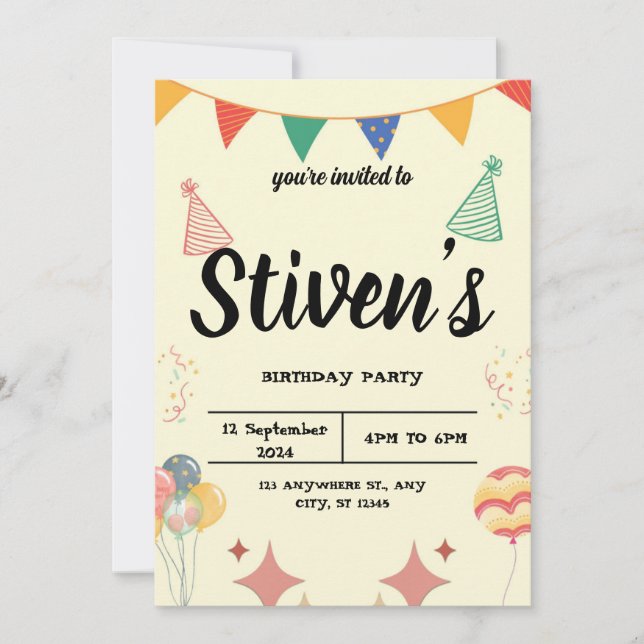 Invitación de cumpleaños (Anverso)