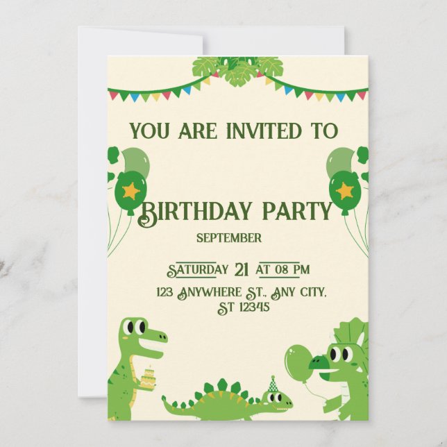 Invitación de cumpleaños (Anverso)