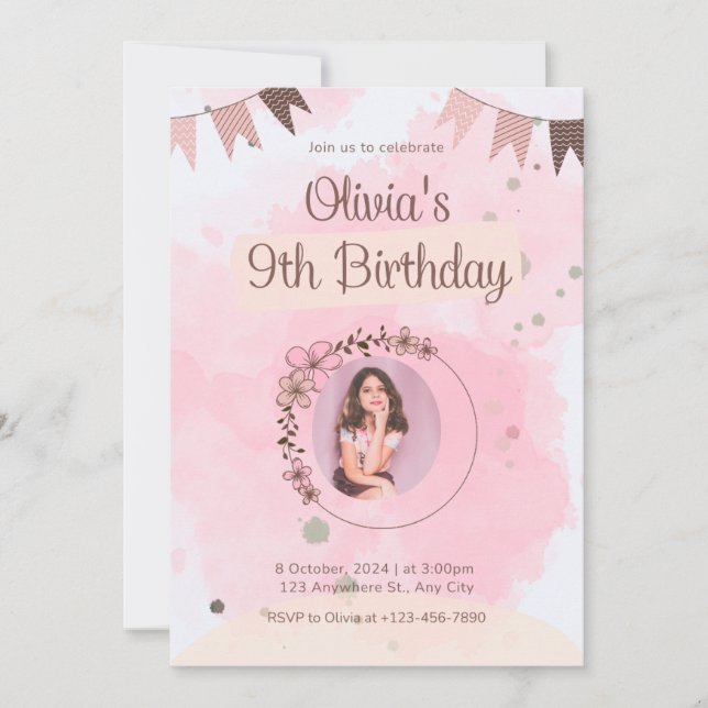 Invitación de cumpleaños (Anverso)