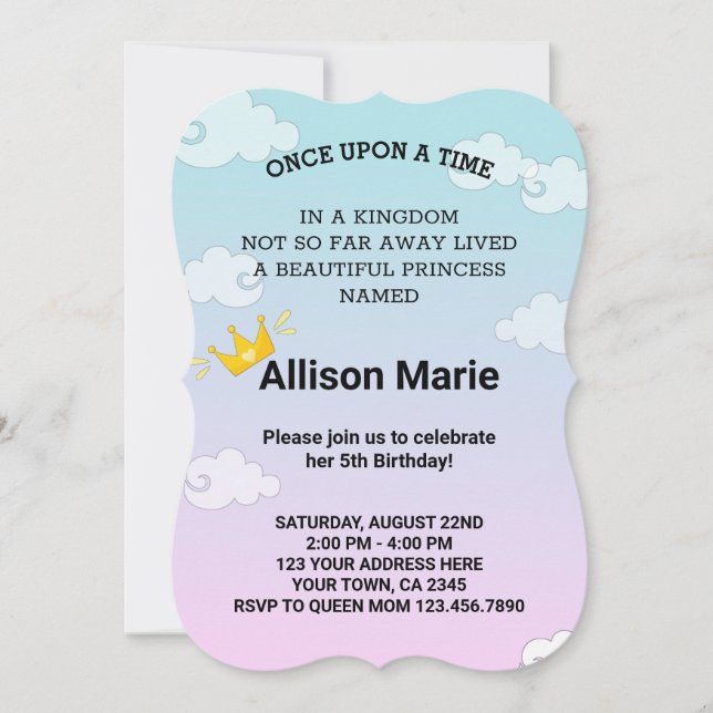 Invitación de cumpleaños (Anverso)