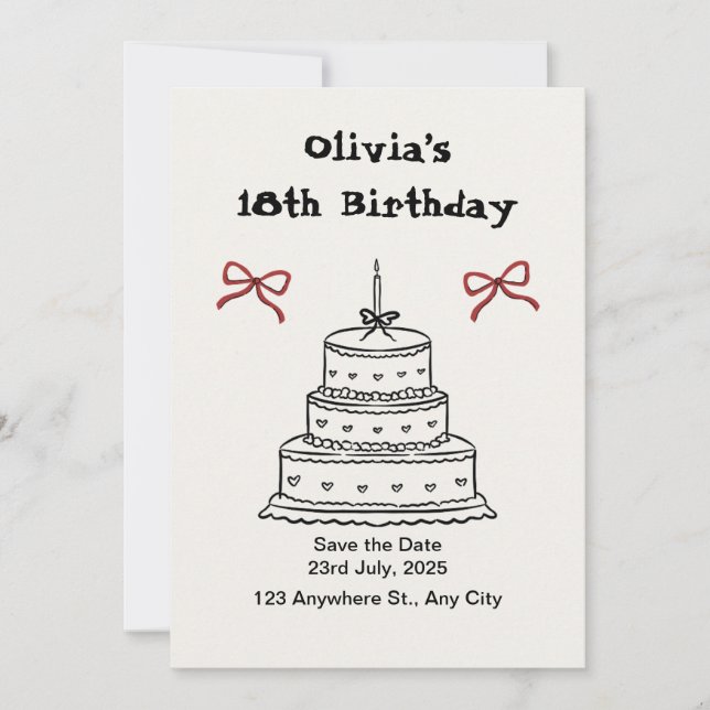 Invitación de cumpleaños (Anverso)