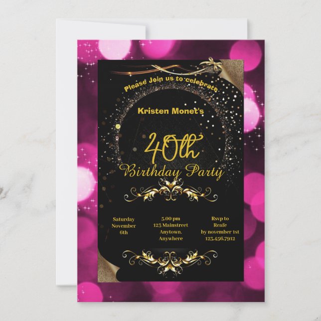 Invitación de cumpleaños (Anverso)