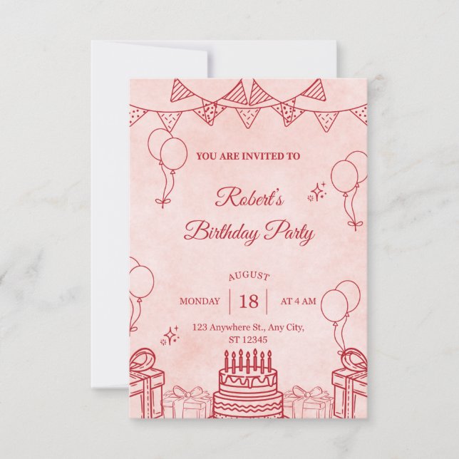 Invitación de cumpleaños (Anverso)