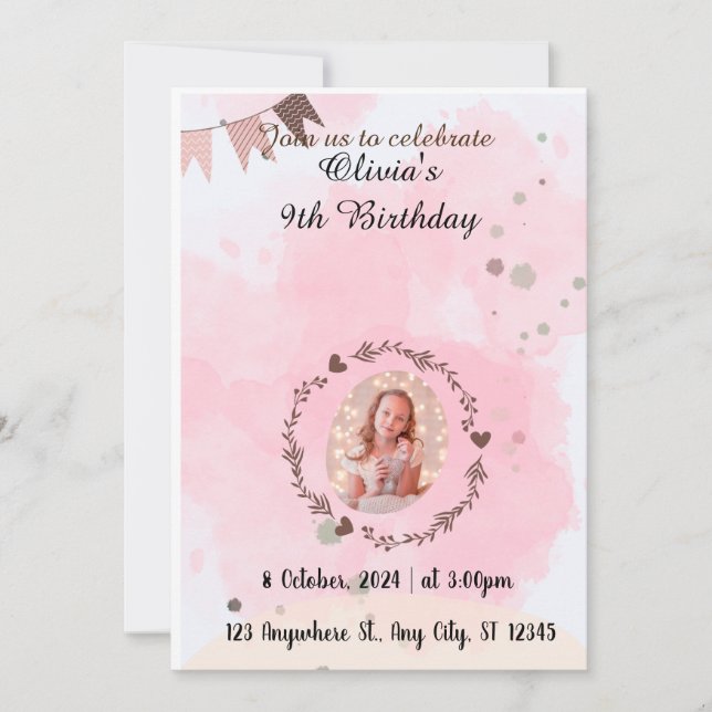 Invitación de cumpleaños (Anverso)