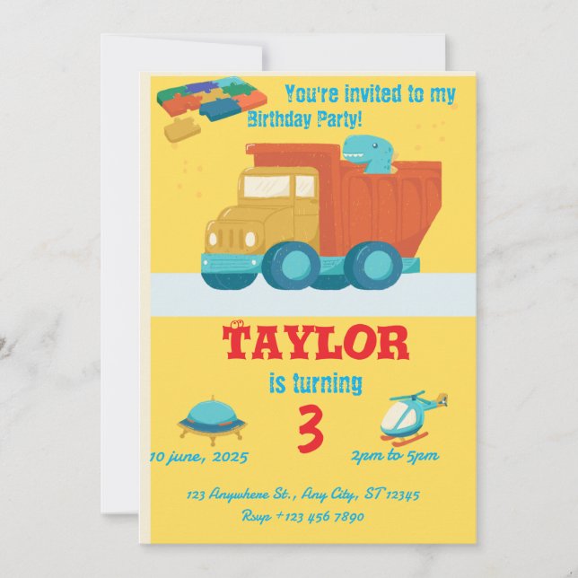 Invitación de cumpleaños (Anverso)