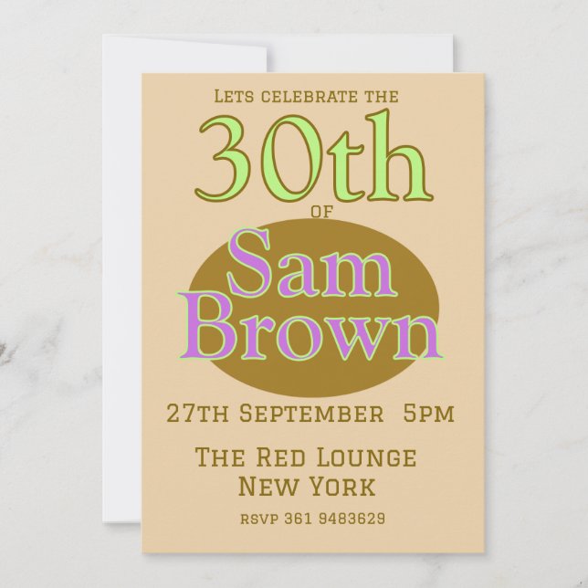 Invitación de cumpleaños (Anverso)