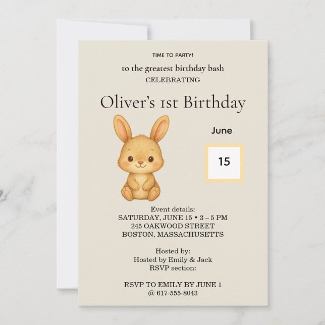Invitación de cumpleaños (Anverso)