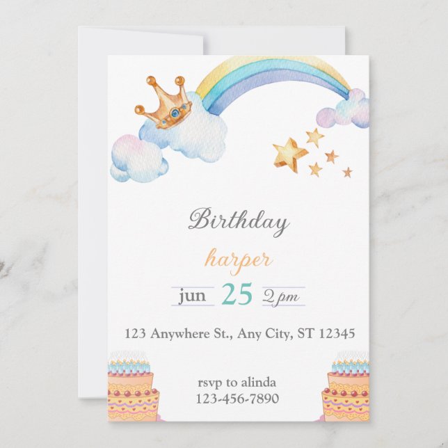 invitación de cumpleaños (Anverso)