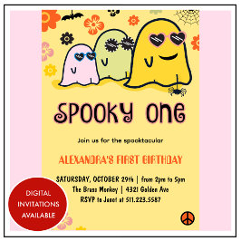 invitación de cumpleaños 1º de Halloween fantasma