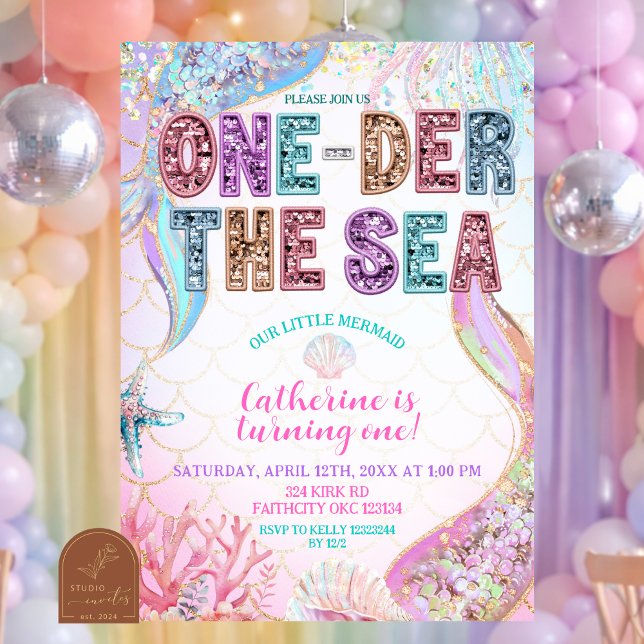 invitación de cumpleaños 1º de sirena debajo del m (Subido por el creador)