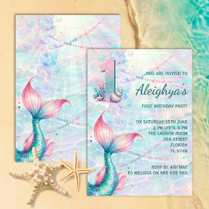 Invitación de cumpleaños 1º de Sirena Mágica