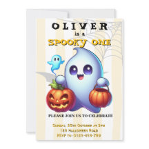 Invitación de cumpleaños 1º Halloween Niño Uno Esp