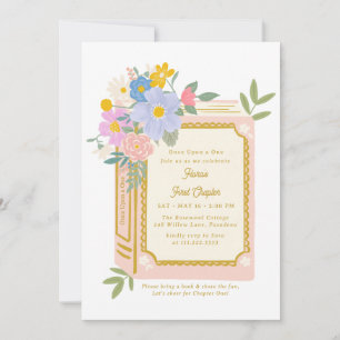 Invitación de cumpleaños 1º libro de cuentos niña