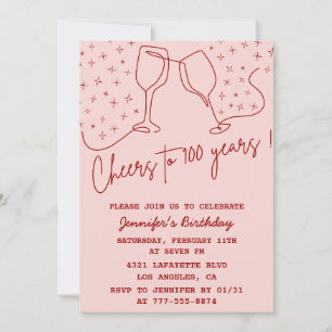 Invitación de cumpleaños 100 años para adultos Sal
