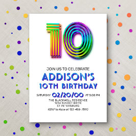Invitación de cumpleaños 10 a la diversión moderna
