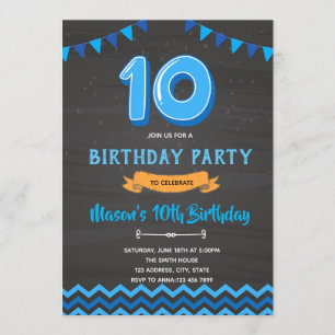 Invitación de cumpleaños 10 de Boy blue