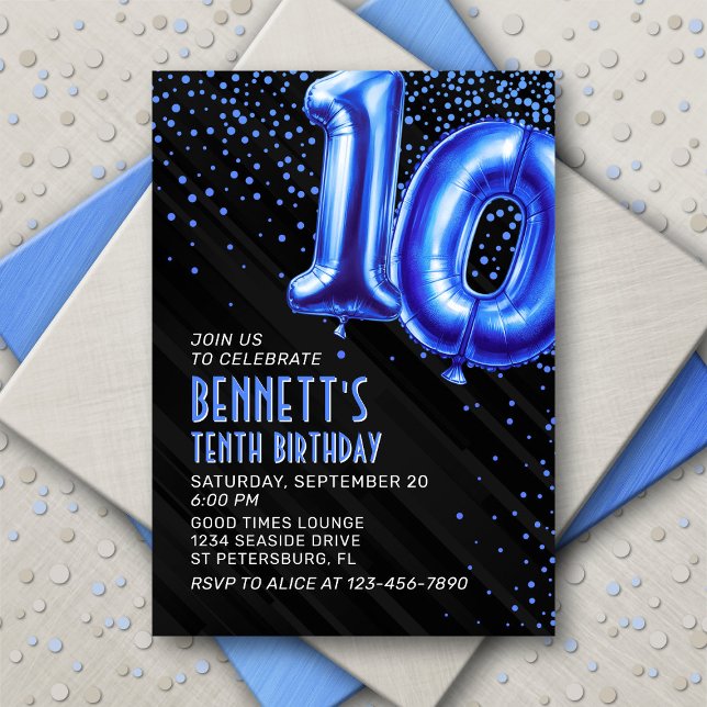 Invitación de cumpleaños 10 de Boys Blue (Subido por el creador)