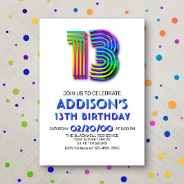 Invitación de cumpleaños 13 a la diversión moderna