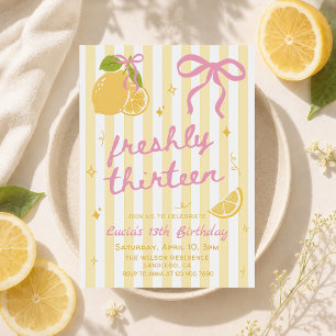 Invitación de cumpleaños 13 de limón Freshly Thirt