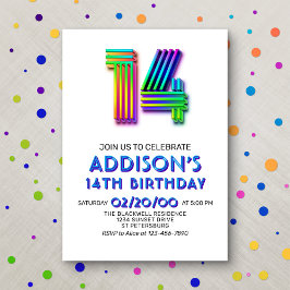 Invitación de cumpleaños 14 a la diversión moderna