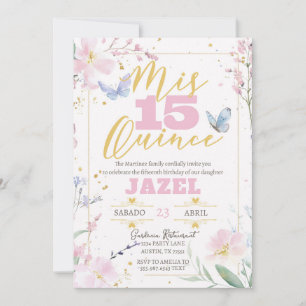Invitación de cumpleaños 15 a la quinceañera de ma