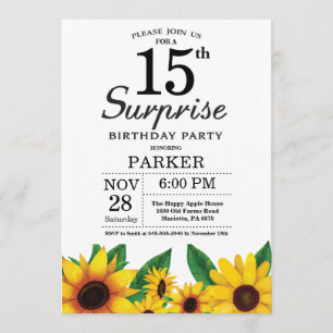 Invitación de cumpleaños 15 a la sorpresa del gira