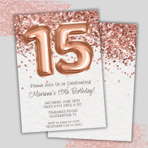 Invitación de cumpleaños 15 Rose Gold