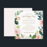 Invitación de cumpleaños 16 a la floral acuarela R<br><div class="desc">Invitaciones florales de cumpleaños más modernas en la Pequeña Tienda Bayleigh!</div>