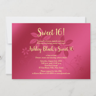 Invitación de cumpleaños 16 a los dulces amarillos