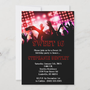 Invitación de cumpleaños 16 de la Estrella de Rock