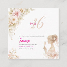 Invitación de cumpleaños 16 dulce soñadora suave d