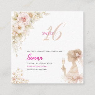 Invitación de cumpleaños 16 dulce soñadora suave d