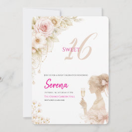 Invitación de cumpleaños 16 dulce soñadora suave f