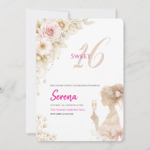 Invitación de cumpleaños 16 dulce soñadora suave f