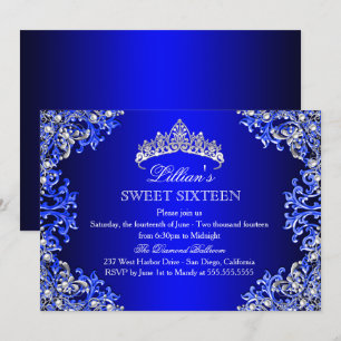 Invitación de Cumpleaños 16 Dulce Tiara de Damasco