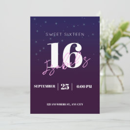 Invitación de cumpleaños 16 para niña Digital Swee