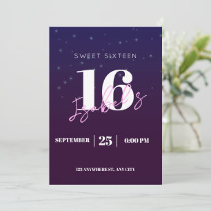 Invitación de cumpleaños 16 para niña Digital Swee