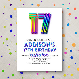 Invitación de cumpleaños 17 a la diversión moderna