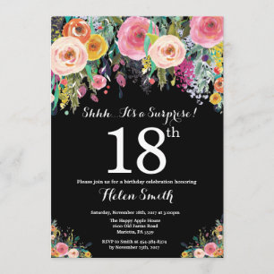 Invitación de cumpleaños 18 a Floral Surprise