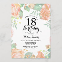 Invitación de cumpleaños 18 a la Planta Botánica