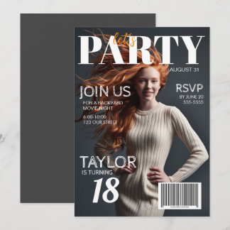 Invitación de cumpleaños 18 al estilo de la revist