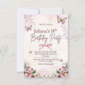 Invitación de cumpleaños 18 moderna geométrica